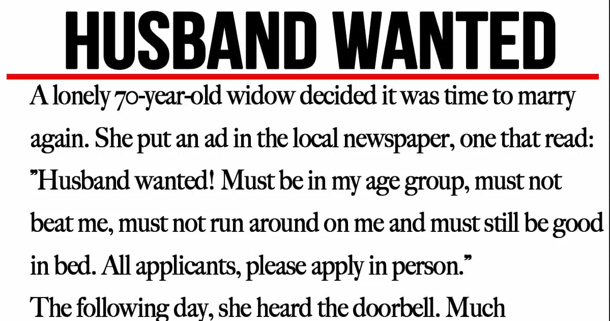 70-Year-Old Widow Posts Bold Newspaper Ad for Husband – It Goes Viral!